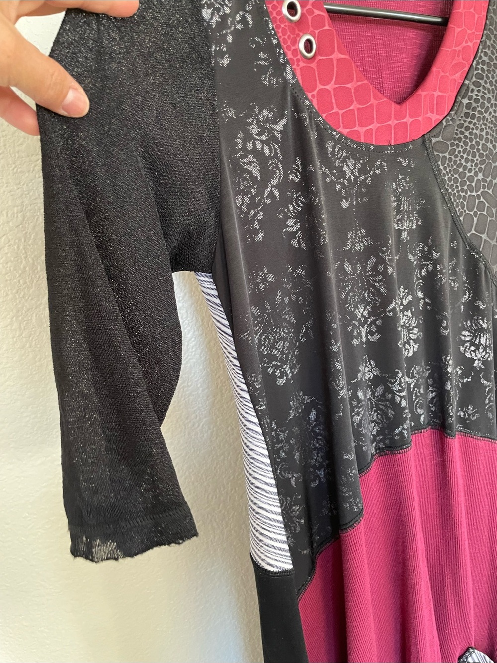 Seven Waves Whimsygoth Mixed Media Patchwork Lagenlook Indie Tunic Dress Medium - Picture 6 of 8